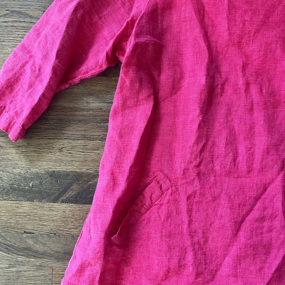 Flax pink linen top size medium - Picture 2 of 5